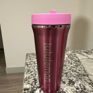 Lululemon Pink and Silver Tumbler
